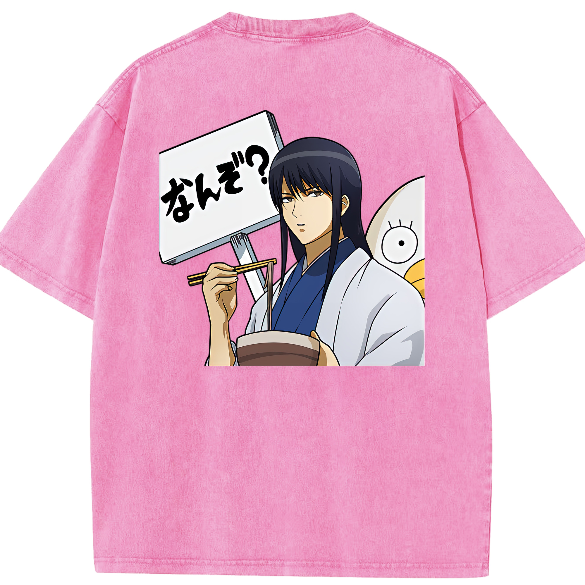 （画像用） ぎんたま 坂田銀時（さかたぎんとき） 神楽 志村新八（しむら しんぱち） GINTAMA Sakata Gintoki Kagura Shimura Shinpachi 綿100% ヴィンテージ風 半袖Tシャツ（背面プリント）